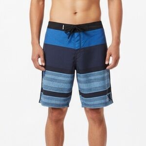 Men's Hurley Swim Boardshorts Trunks - Blue & Black Color Block - Size 32"